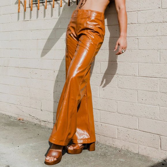 NWT Free People Star Crossed Lovers Faux Leather Pants Size 2 - Picture 3 of 13